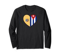 New Jersey And Cuba Flags: Heart Shaped Unity Maglia a Manica