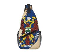 New Jersey Bandiera Mappa con Aquila Pattern Crossbody Sling Bag Crossbody Borsa a tracolla Borsa a tracolla Tracolla Tracolla Vita Fanny Pack Uomo Donna