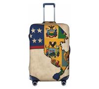New Jersey Flag map03 Stampa Bagagli Viaggio Copertura Valigie Copertura Protector Valigia Lavabile Baggage Covers Anti-Scratch, Nero , XL