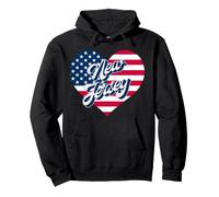 New Jersey Stato Patriottico USA Cuore US Uomini Donne e Bambini Felpa con Cappuccio