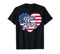 New Jersey Stato Patriottico USA Cuore US Uomini Donne e Bambini Maglietta