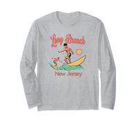 New Jersey Surfer Long Branch NJ Surfing Beach Vacanza Maglia a Manica