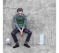 New Joker Heath Ledger Anime Figures Sitting Green Suit Handheld Joker Mask Car