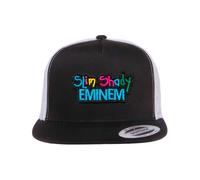 NEW KUSTOM HATZ Cappellino Trucker Snapback Slim Shady Patch Eminem Nero/Bianco