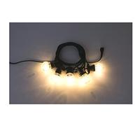 New-Lamps Cordoniera Nera Prolungabile con 5 lampade 3000°K Lunga 5 Metri, 220/24v 4W, Portalampade con Guarnizione per Uso Esterno