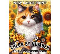 New Large Print Color By Number Adult Coloring Book: Large Print Color By Number Coloring Book Easy 50 Pages Color By Number Adult Of Butterfly, Animals, Landscape and More...