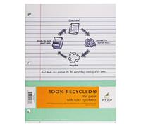 New Leaf Basic 4512311 - Carta riciclata al 100%, 150 fogli, 20 x 26 cm, a righe larghe, colore: bianco