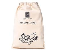 New Living Sacchetti per verdure, confezione multipla, materiali in lino biologico, sacchetti per alimenti ecologici, 26 x 38 cm (confezione da 4)