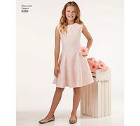 New Look 6360, cartamodello per Vestito da Ragazza, Taglia da 40 a 48, dagli 8 ai 12 Anni, Multicolore