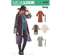 New Look 6476 6476-Kimono da Donna, con Maniche e Lunghezza, Carta, Bianco, 22.00 x 15.00 x 1.00 cm