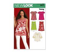 Simplicity New Look 6871-Cartamodello per Top da Donna, Taglia A, Carta, Bianco, A (10-12-14-16-18-20-22)