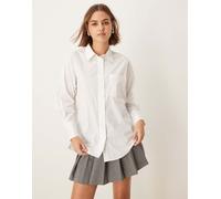 New Look - Camicia in popeline bianca-Bianco 48