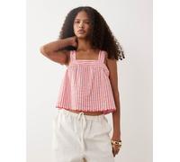 New Look - Canotta corta rosa a righe 44
