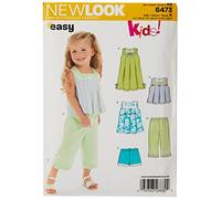New Look cartamodello 6473: Toddler Separates, Taglia A, Cotone, Bianco, A (1/2-1-2-3-4)