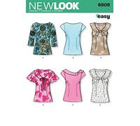 New Look cartamodello 6808: Top da Donna, Taglia A, Cotone, Bianco, A (8-10-12-14-16-18)