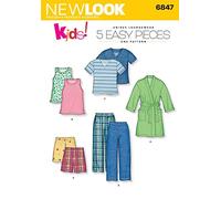 New Look-Cartamodello Formato 6847 per Pigiama Donna, Multicolore