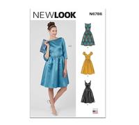 NEW LOOK Cartamodello UN6786A per abiti da donna con cintura e borsa A (40-42-46-46)