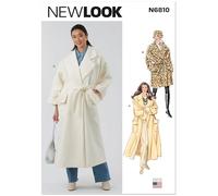New Look Cartamodello UN6810A per cappotto da donna con cintura in due lunghezze A (S-M-L-XL)