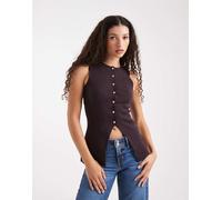 New Look - Gilet in maglia viola con bottoni 38