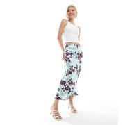 New Look - Gonna midi in raso blu a fiori 40