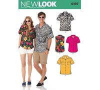 New Look Ladies & Mens Sewing Pattern 6197 Short & Sleeveless Shirts