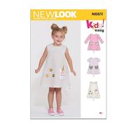 New Look Modello N6611 Vestito novità Bambini, Carta, Bianco, Variabile