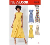 New Look N6618 - Cartamodello per abiti da donna, in due lunghezze, in carta, bianco, vari colori