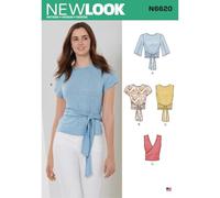 New Look N6620-Cartamodello per Top da Donna, Carta, Bianco, Variabile