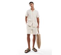 New Look - Pantaloncini stropicciati bianco sporco in coordinato 2XL