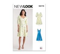 NEW LOOK Paper Pattern UN6776A - Cartamodello per abito da donna con maniche varie (40-42-44-46-50)