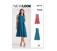 NEW LOOK Paper Pattern UN6778A - Cartamodello per abito da donna in due lunghezze (10-12-14-16-18-20-22)