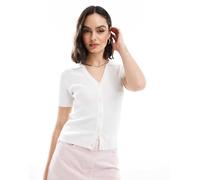 New Look - Polo bianco sporco in maglia a coste 48