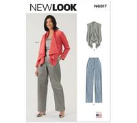 New Look Sewing Pattern UN6817A - Cartamodello per gilet, giacca e pantaloni da donna, taglia A (40-42-44-46-58-54)