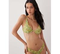 New Look - Top bikini con ferretto verde con stampa di frutta 36D