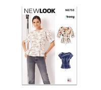 NEW LOOK UN6753A - Maglietta da donna con maniche varianti, a (6-8-10-12-14-16)
