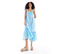 New Look - Vestito midi blu a righe allacciato sul retro con volant 40