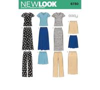 New Look Vogue Fabrics Cartamodello Formato 6730 per Completi da Donna, Multicolore