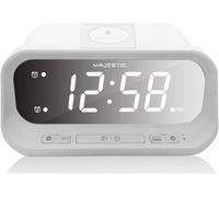Majestic Sveglia digitale SVE 236WI doppio allarme, ricarica wireless e USB Bianco