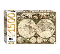 (New May) Mindbogglers Gold Panoramic 1500 Piece Jigsaw: Vintage World Map (unit 3)