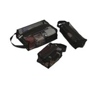 New Mesh Borse Cosmetici Piccolo Grande Trasparente Rossetto Borsa Da Viaggio Organizzatore Portatile di Stoccaggio Toil Trucco Nero Sacchetto T2W1, Nero , 3pcs/1set