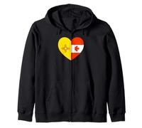 New Mexico And Canada Flags: Heart Shaped Unity Felpa con Cappuccio