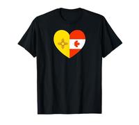 New Mexico And Canada Flags: Heart Shaped Unity Maglietta