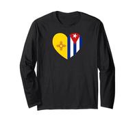 New Mexico And Cuba Flags: Heart Shaped Unity Maglia a Manica