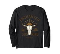 New Mexico Enchanted 505 Camicia Retro Skull Sunset NM State Maglia a Manica