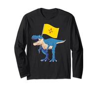 New Mexico Flag Dinosaur T-Rex Desert Santa Fe Uomo Donna Maglia a Manica