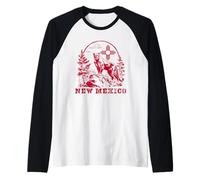 New Mexico Mountain Lion & Zia Outdoor Hiking Maglia con Maniche Raglan