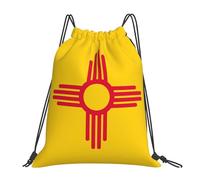 New Mexico State Flag Borsa con Cordoncino Stringa Sacca da Palestra Pieghevole Borsa Sportiva per Shopping Yoga Campeggio 36X42Cm