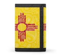 New Mexico State Flag Paisley modello stampato Tri-fold portafogli tasca frontale clip soldi con ID carte di credito slot per uomo donna, Stile:, Taglia unica