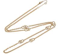 New-Michael Kors Lucidato Color Oro Catena Lunga Logo Serratura Collana MKJ2458