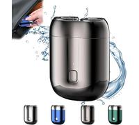 New Model Mini Dual Head Electric Shaver, 2025 New Mini Razor Dual-Head Portable, Double Head Razor, Pocket Size Washable Electric Razor, Double-Ring Magnetic Cutter, Unisex (Gray)